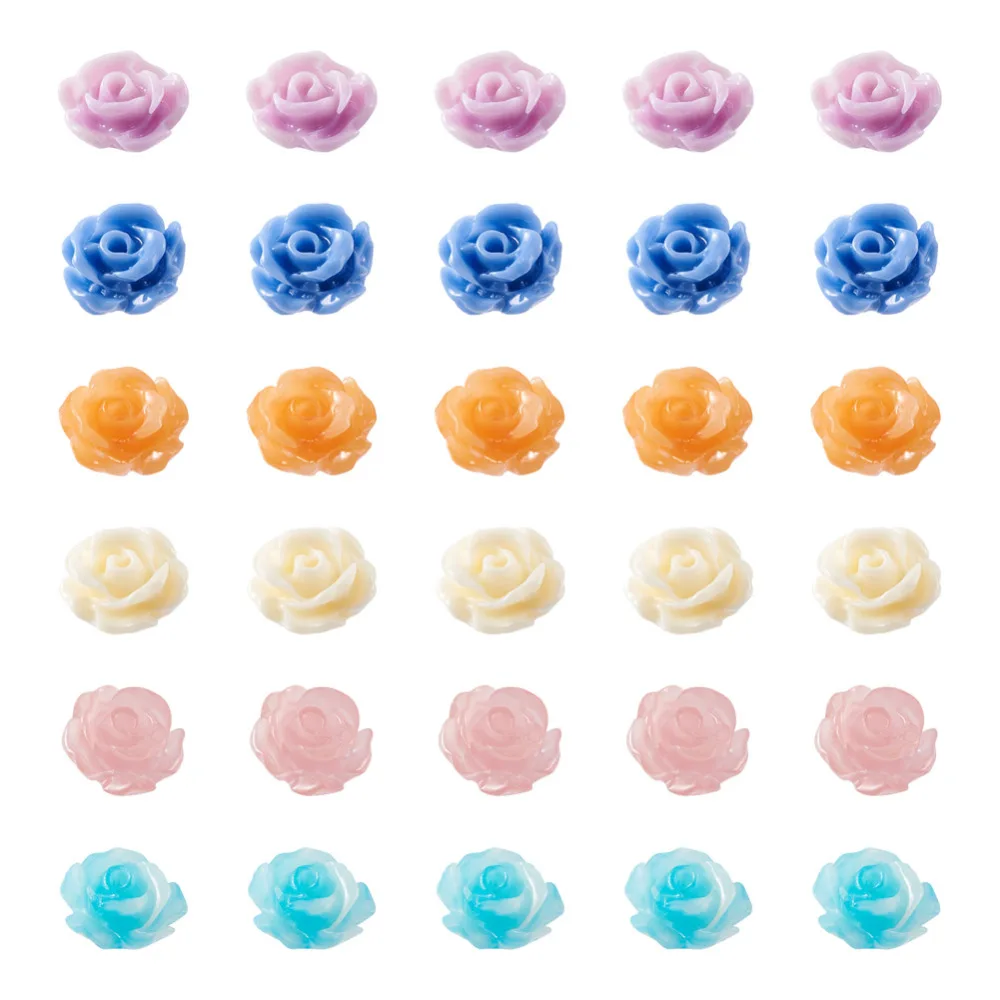 

60 шт./коркорт. Смешанные 6 цветов розы ракушки бусины для самостоятельного изготовления женских бриллиантов ожерелье серьги изготовление ю...