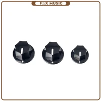 3 pack guitar potentiometer knob blacktop hat with set screw for guitar players