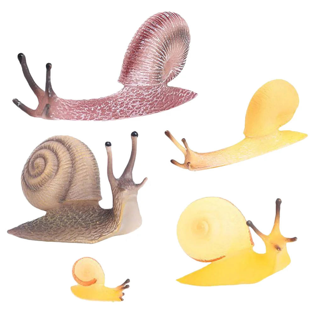 

5 Pcs Simulation Snail Toy Figures Micro Toys Miniature Statue Crawling Small Figurines Decoration Sculpture Animal Snails