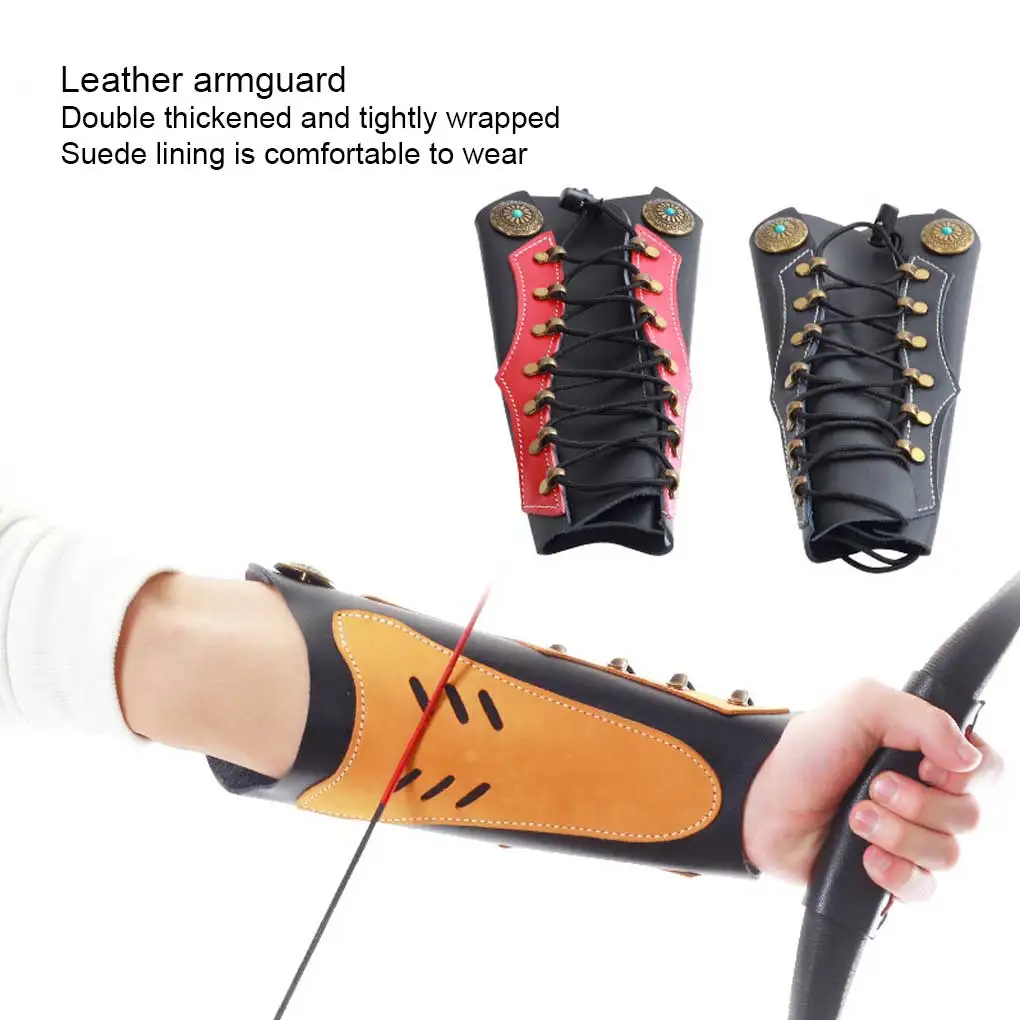 

Arm Guard Cowhide Protector Support Sport Hunting Protective Tool