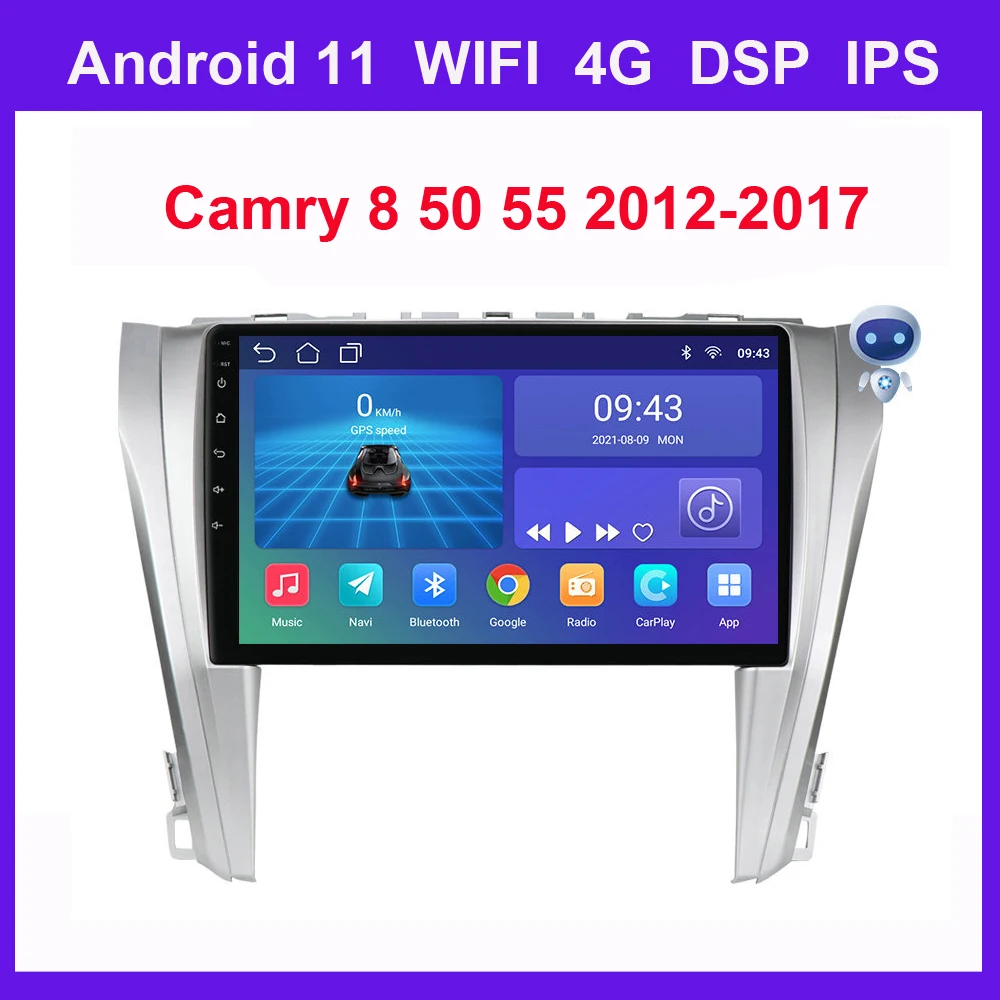 

Автомобильный радиоприемник Carplay 2DIN Android 11 для Toyota Camry 8 50 55 2012-2017, автомобильные мультимедийные проигрыватели, навигация GPS, головное устройство