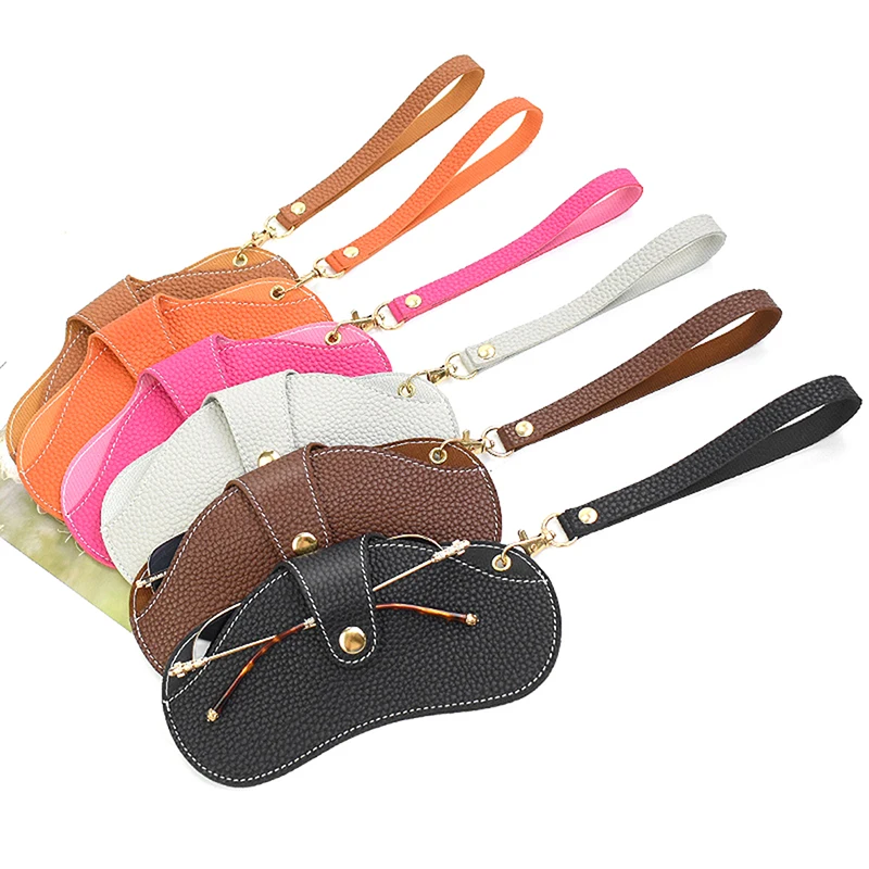 

New Simplicity Snap Glasses Case PU Leather Eye Glasses Container Cover Portable Sunglasses Storage Box Ultra-thin Glasses Case