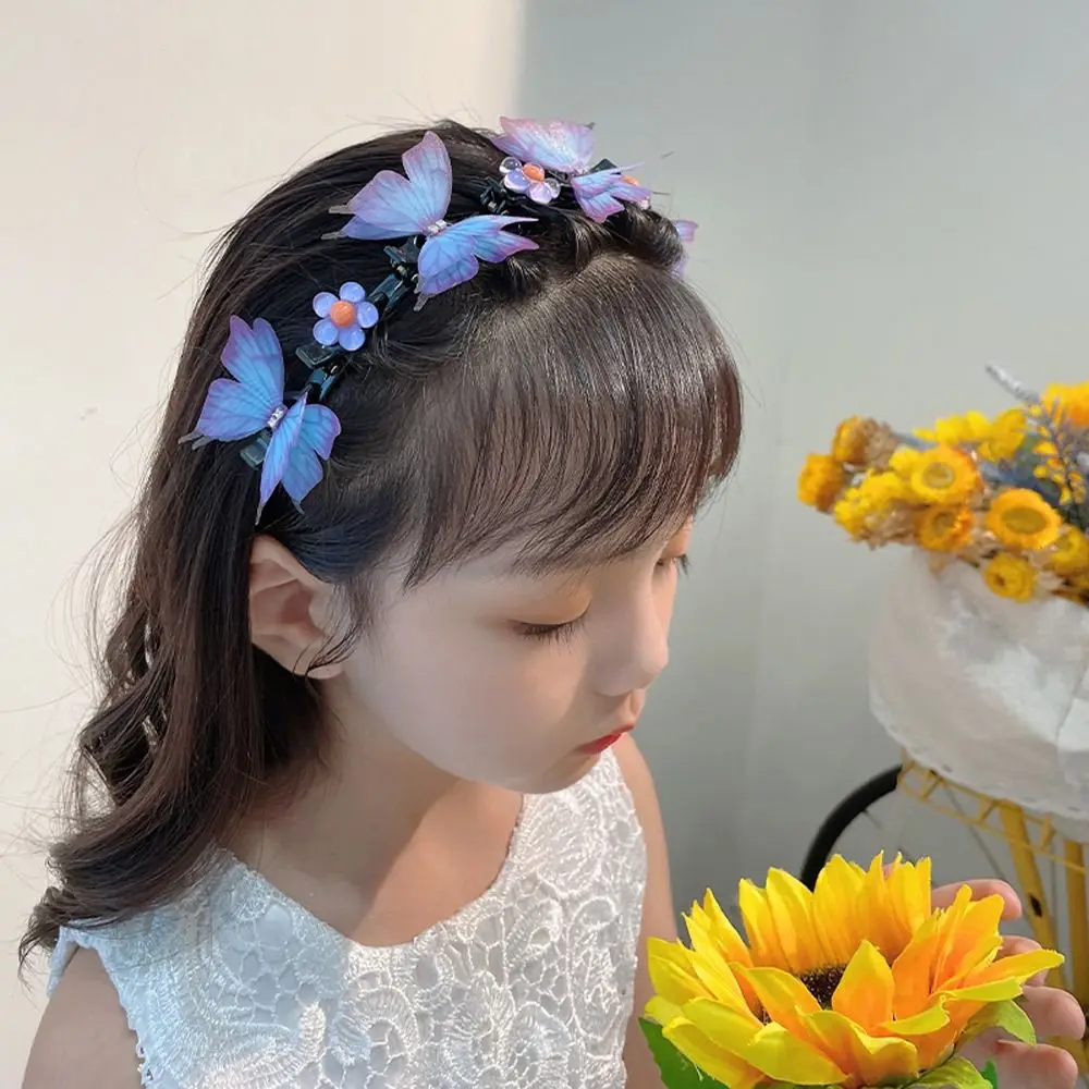 

Детская зубчатая плетеная заколка для волос фиксированная повязка на голову шпилька для волос с кристаллами бабочками противоскользящая п...