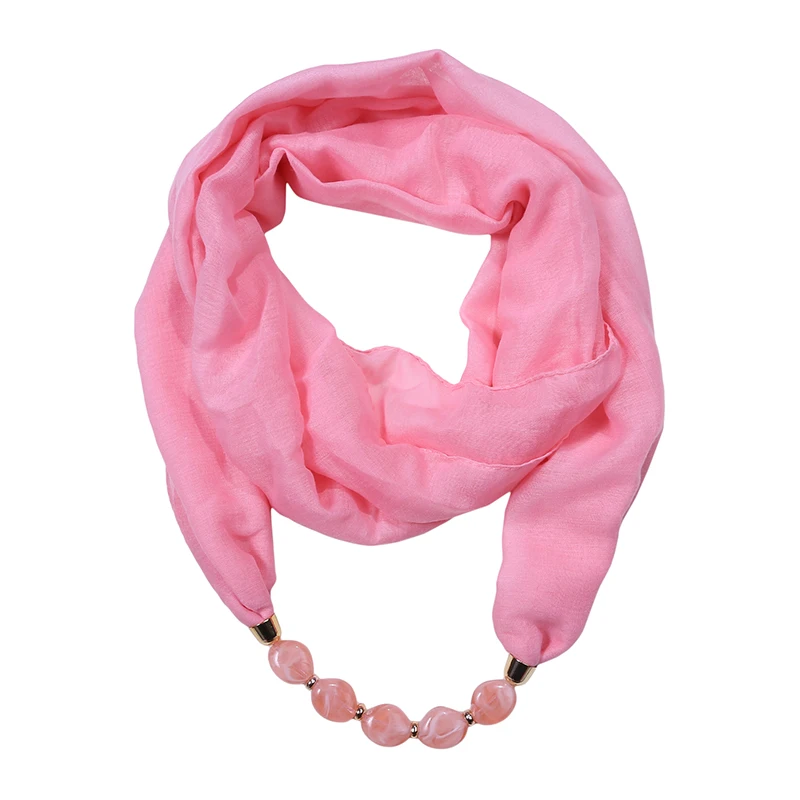 

Solid color Jewelry Statement Necklace Pendant Scarf Women Bohemia Neckerchief Foulard Femme Accessories Hijab Stores