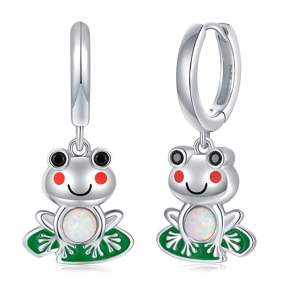 

Женские серьги-подвески в виде лягушки, из серебра 925 пробы