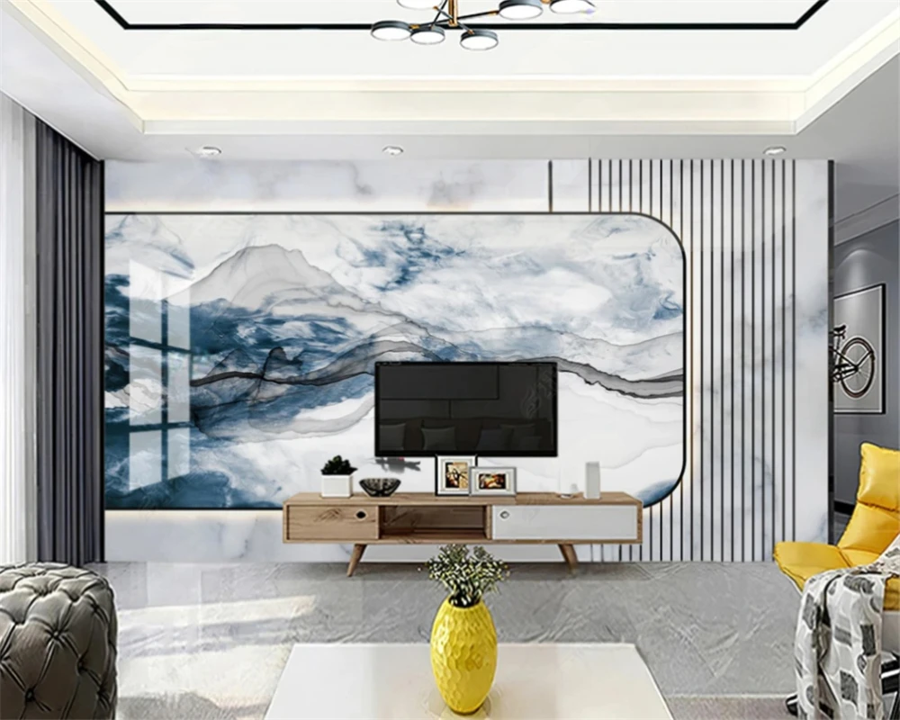 

beibehang papier peint Custom new modern simple atmosphere light luxury Nordic jazz white stone living room background wallpaper