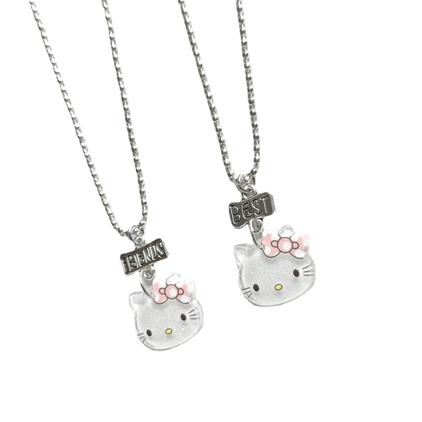 

1 pair/2 pieces, kitten acrylic necklace