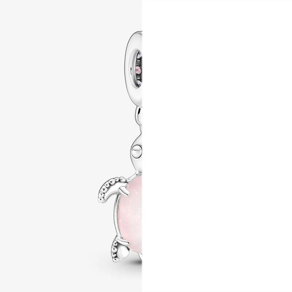 

Summer 2022 High Quality Jewelry Glass Pink Sea Turtle Dangle Charm