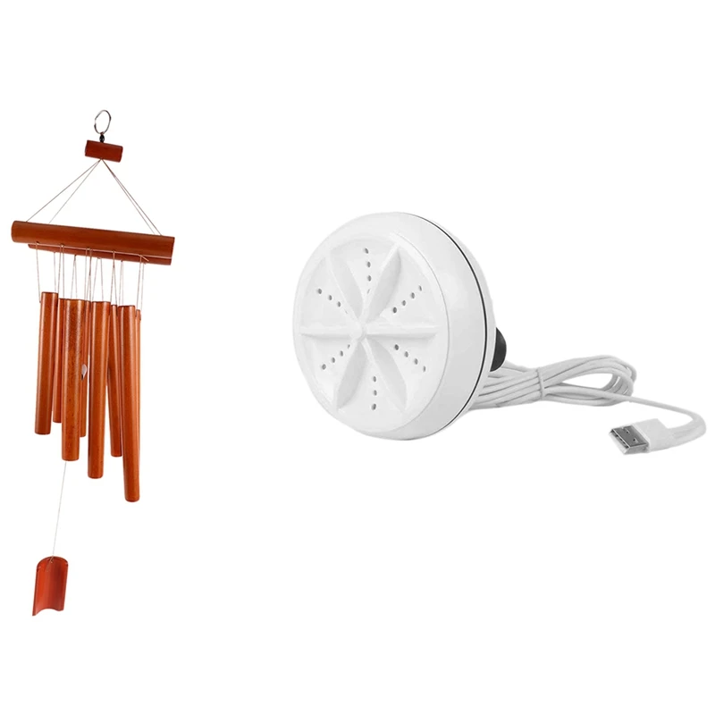 

Practical 1 Pcs Hand-Crafted Bamboo Tubes Wind Chimes & 1 Pcs Mini Personal Rotary Washing Machine