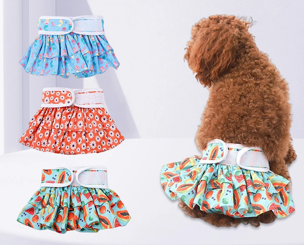 Panties for Dogs Puppy Female Underwear Hygienic Diapers Washable Menstruation Short  Skirt Sanitary Pet Woman Porn