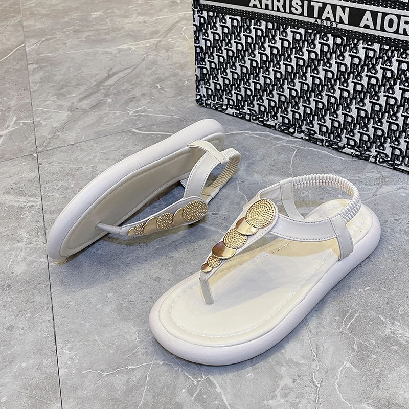 

2022 New Ladies Ladies Fashion Crystal Bead Flat Slipper Sandals Casual Sexy High Quality Outdoor Ladies Shoes Medium