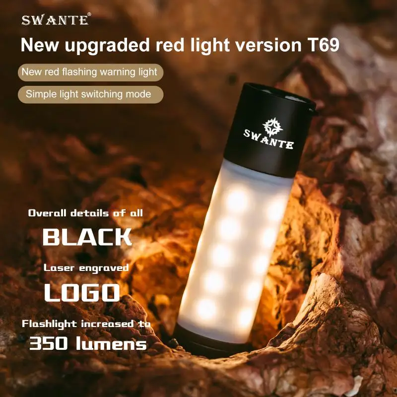 

6 Light Modes Walking Hand Lamp Convenient Ipx4 Waterproof Practicality Outdoor Torch 2600ma Fishing Hand Lantern Usb Charging