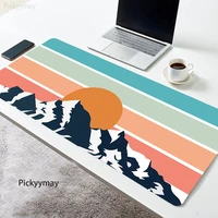 minimalist mountain large mouse pad pc keyboard gamer mausepad computer table desk mat accessories mause rainbow color mousepad