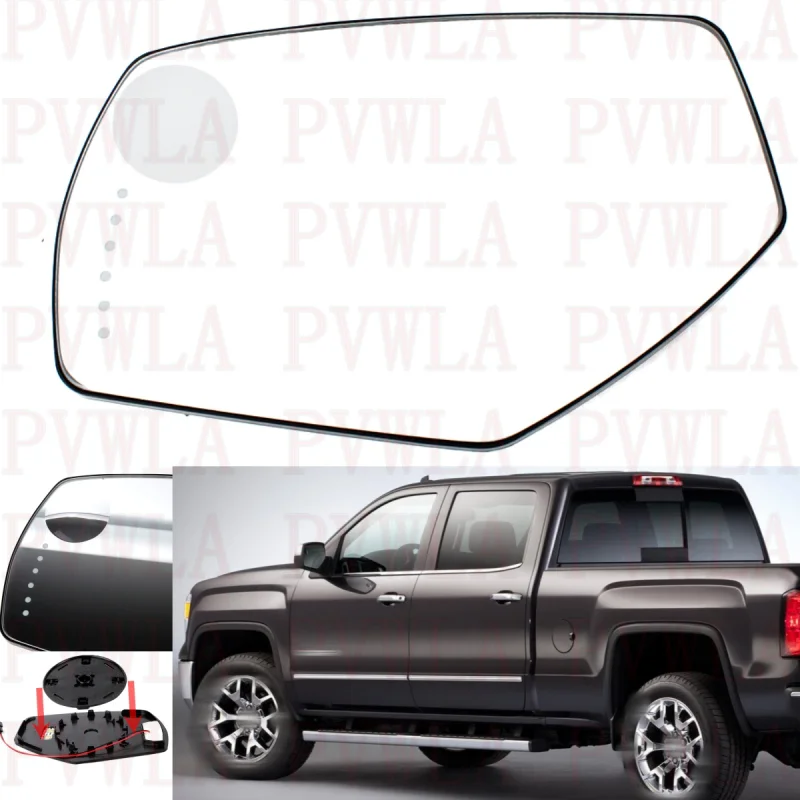 Для GMC Sierra 1500 2500 2014 2015 2016 2017 2018 2019 левый поворотный сигнал с подогревом и выпуклым