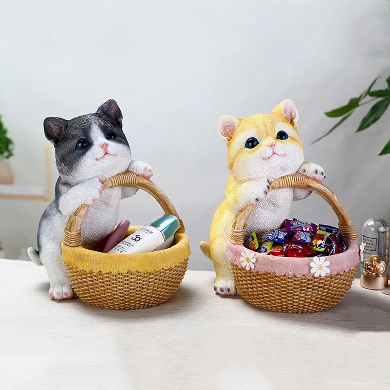 

New Pet Cat Storage,Statue,Table Decoration,Fashion Sculpture,Home Room Decor,Multifunction,Desk Storage,Figurine Miniature,Gift