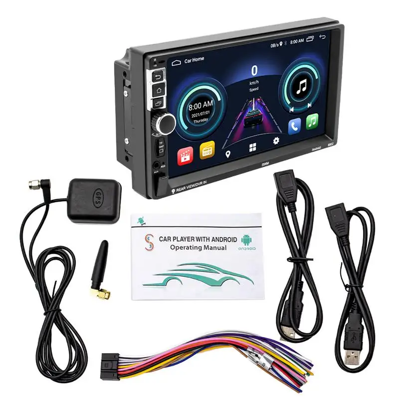 

Car Stereo With Bluetoothes Double Din Car Stereo Audio Video Player With 7 Inch HD Touchscreen FM Radio Mirror Link Backup