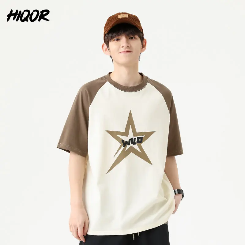 

Летняя мужская футболка HiQOR 2023 с принтом букв, 100% хлопок, свободный покрой, короткие рукава и круглый вырез. Удобная и стильная футболка в хип-хоп стиле для мужчин
