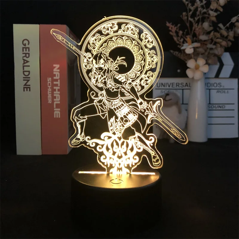 

Led Night Lamp Alarm Clock Base Light Genshin Impact Thoma Battery Operated Delivery Kids Game Delivery Color Changing Indoor