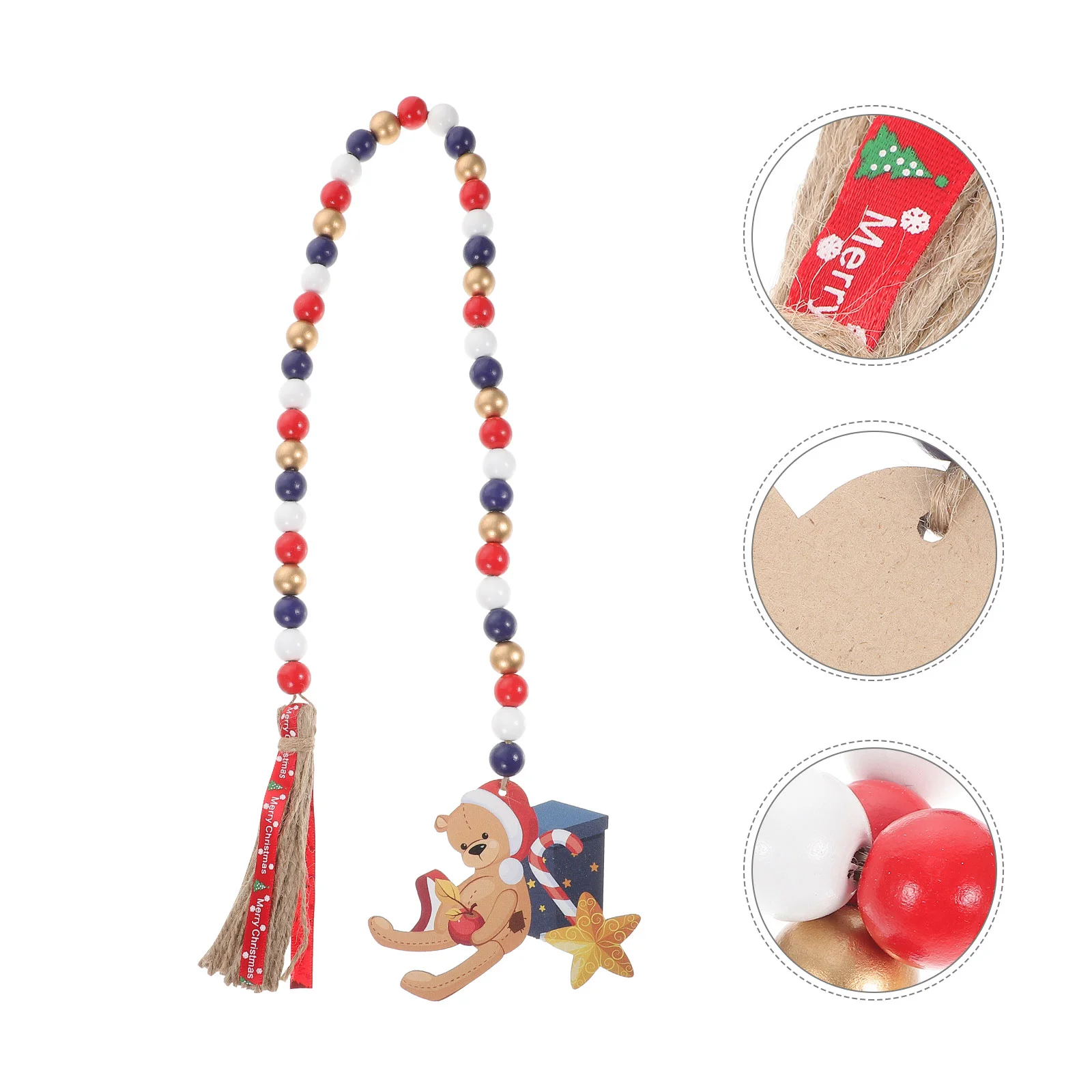 

Garland Christmas Bead Beads Woodenbeaded Tree String Hanging Farmhouse Prayer Tassel Holiday Tray Decor Suffers Tiered Wreath