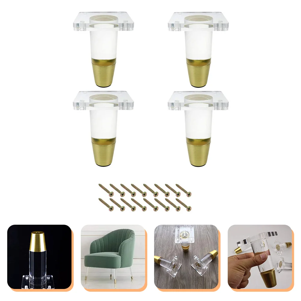 

4 Sets Sofa Leg Simple Acrylic Bed Leg Clear Acrylic Sofa Leg Acrylic Cabinet Leg Acrylic Furniture Leg