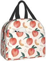 pink peach fruit lunch bag travel box work bento cooler reusable tote picnic boxes insulated container shopping bags for women