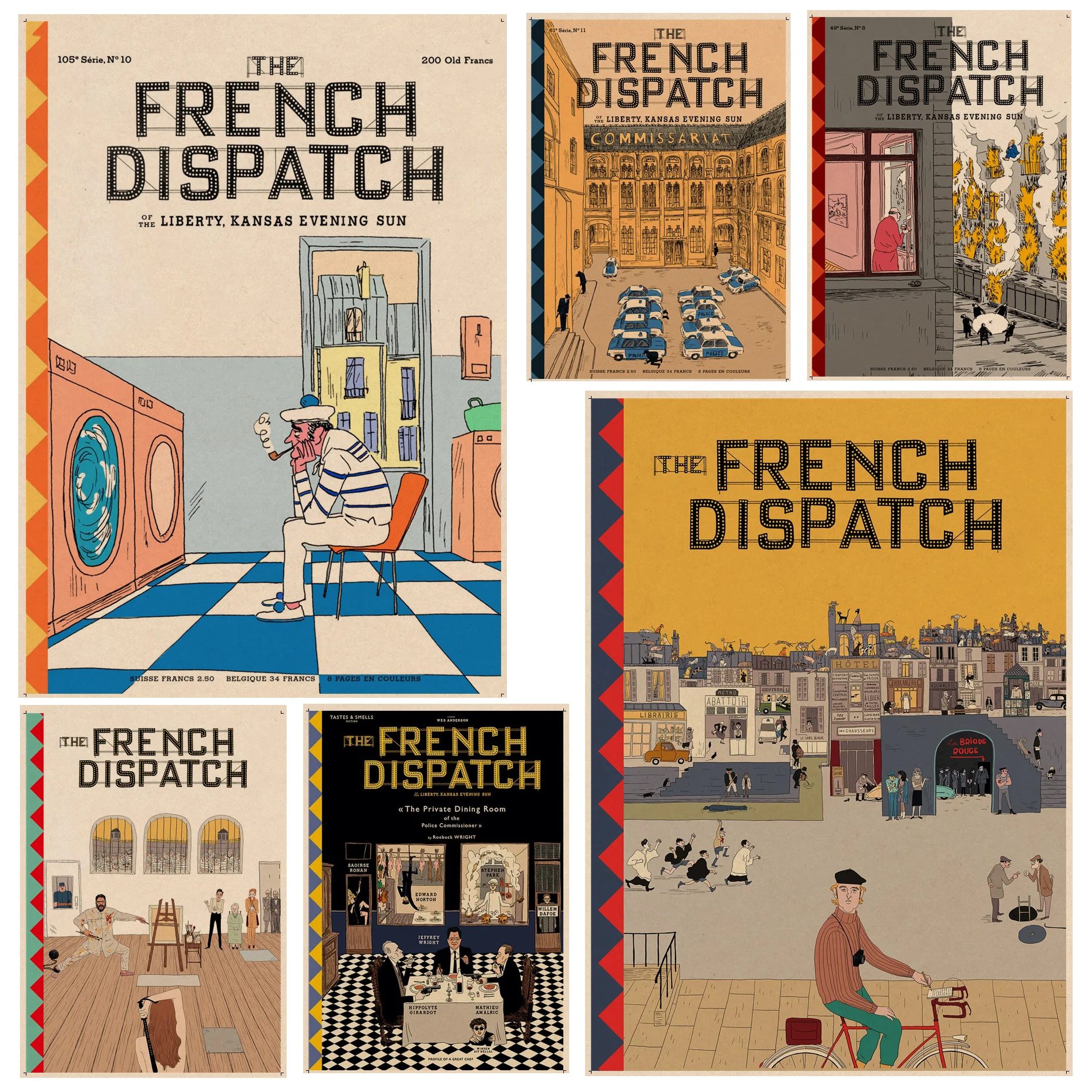

The French Dispatch Good Quality Prints Posters Kraft Paper Vintage Poster Wall Art Painting Study Aesthetic Art Wall Painting