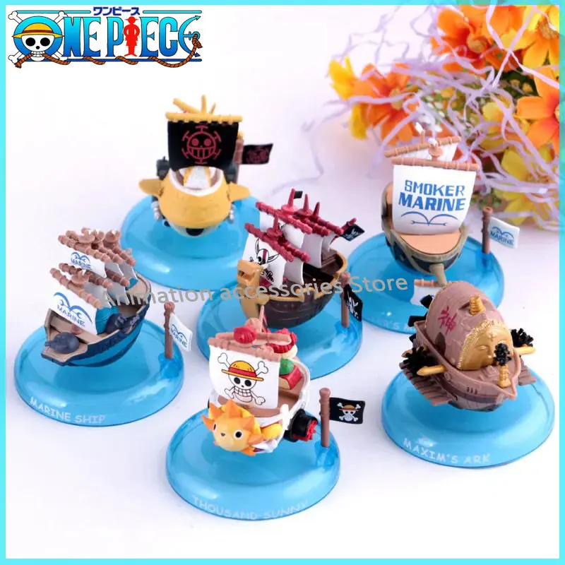 

Anime One Piece Mini 6 Pcs Boat Toy Small Figurine Thousand Sunny Goingmerry Model Collection Gift Toys for Children about 7cm
