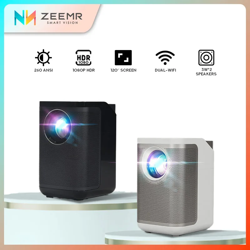 ZEEMR D1 Pro 1080P Full HD 5G WIFI Поддержка нескольких интерфейсов 120 ''ЖК-проектор Bluetooth