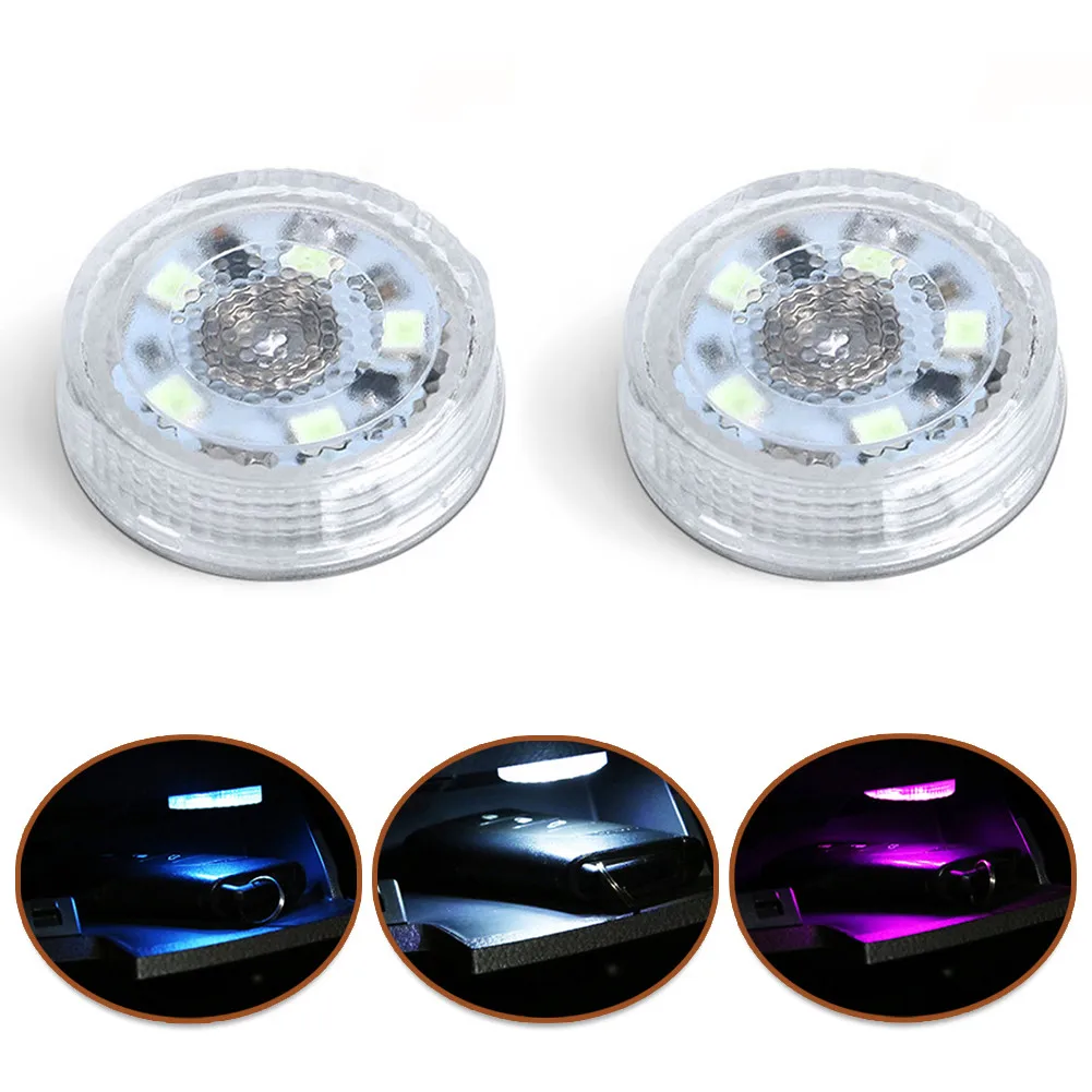 

2PC Car Door Interior Lights 5 LED Lamp Beads Inductive Touch Switch Search Lamp Car Light Pink/ice Blue/white
