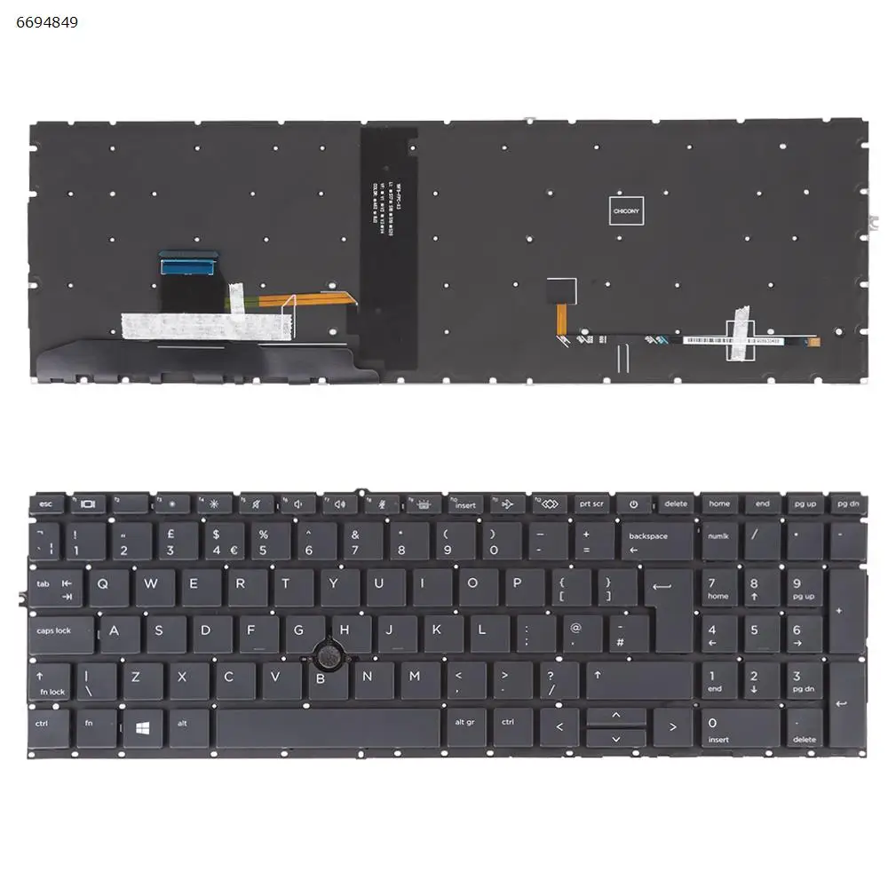 

UK Laptop Keyboard for HP EliteBook 850 g7 BLACK Backlit Without FRAME with Point