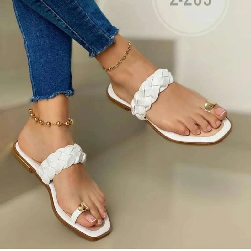 

2022 New Sandals and Slippers Women's Summer Plus Size Rhinestone Women's Sandals Solid Color Fashion All-match Women's Shoes