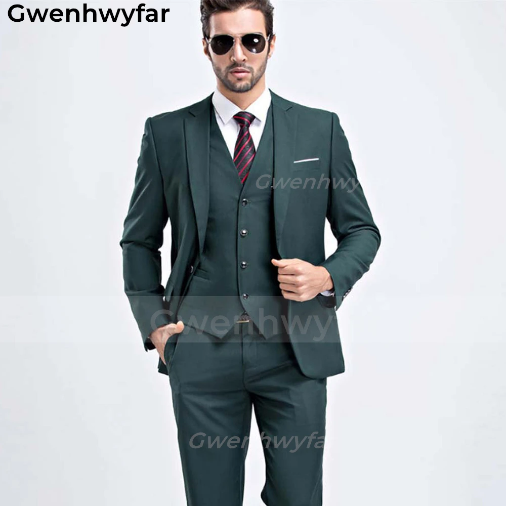 

Костюм Gwenhwyfar мужской облегающий из трех предметов, пиджак, жилет, брюки, смокинг для выпускного вечера и свадьбы, деловой Блейзер, костюм для мужчин
