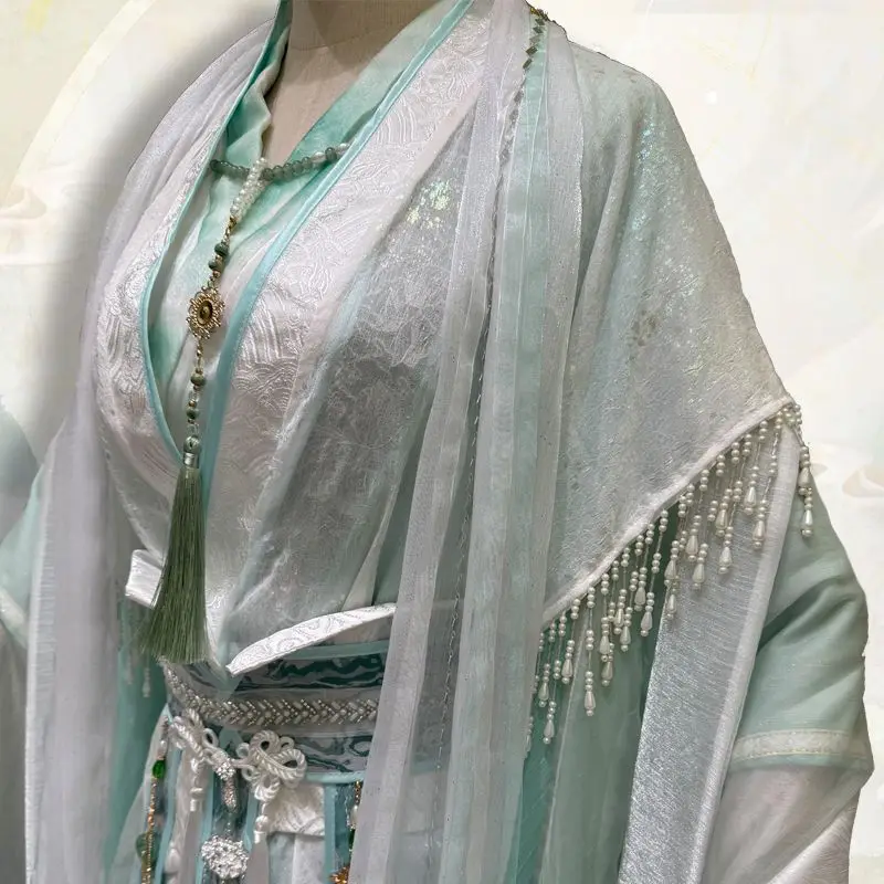 Фото Костюм для косплея TGCF Tian Guan Ci Fu: Се Лянь, Фэн Ши Цин Сюань, зеленое платье, полный комплект Ханьфу №5