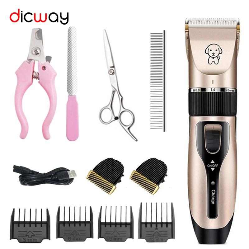 

Dicway Pet Clipper For Dogs Professional Grooming Clippers Kit USB Rechargeable Cordless Pets Animals Haircut Dog Trimmer Shaver