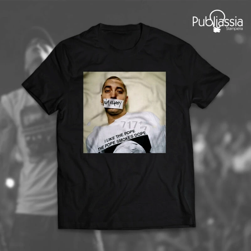 

Футболка Eminem 9 Hip Hop Rap Maglietta Uomo Donna Slim Shady 2018 Idea gift