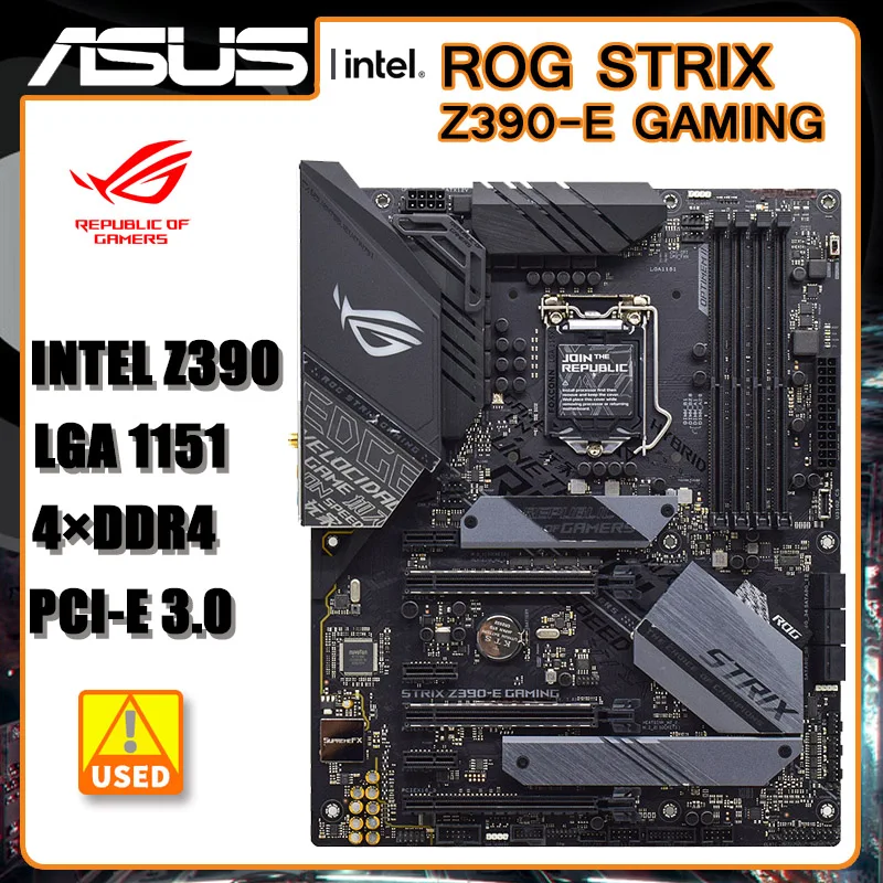 Материнская плата LGA 1151 Z390 материнская Asus ROG STRIX Z390-E игровая DDR4 64 Гб M.2 PCI-E 3 0 ATX для