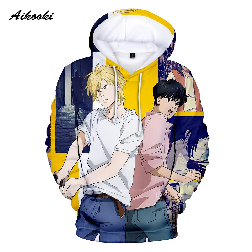 

Trendy Popular Banana Fish Hoodies Men/women Sweatshirts Hoody Anime Cartoon 3D Print Hooded Boy/girls Polluver Casual