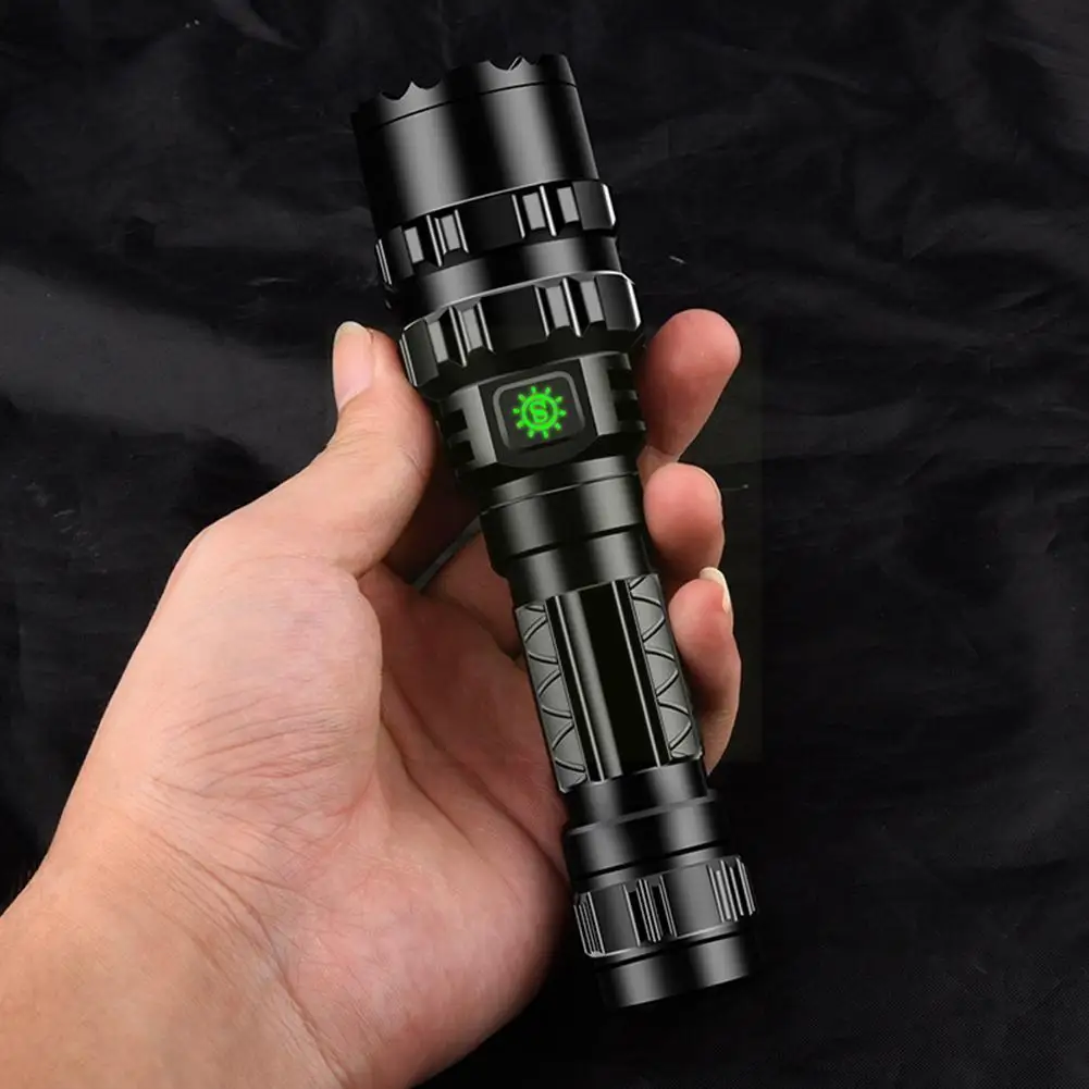 

Ipx-6 Powerful Flashlight 18650 Super High Power Rechargeable Waterproof Tactical Flashlight 1600 Flashlights Camping Lumen B9s8