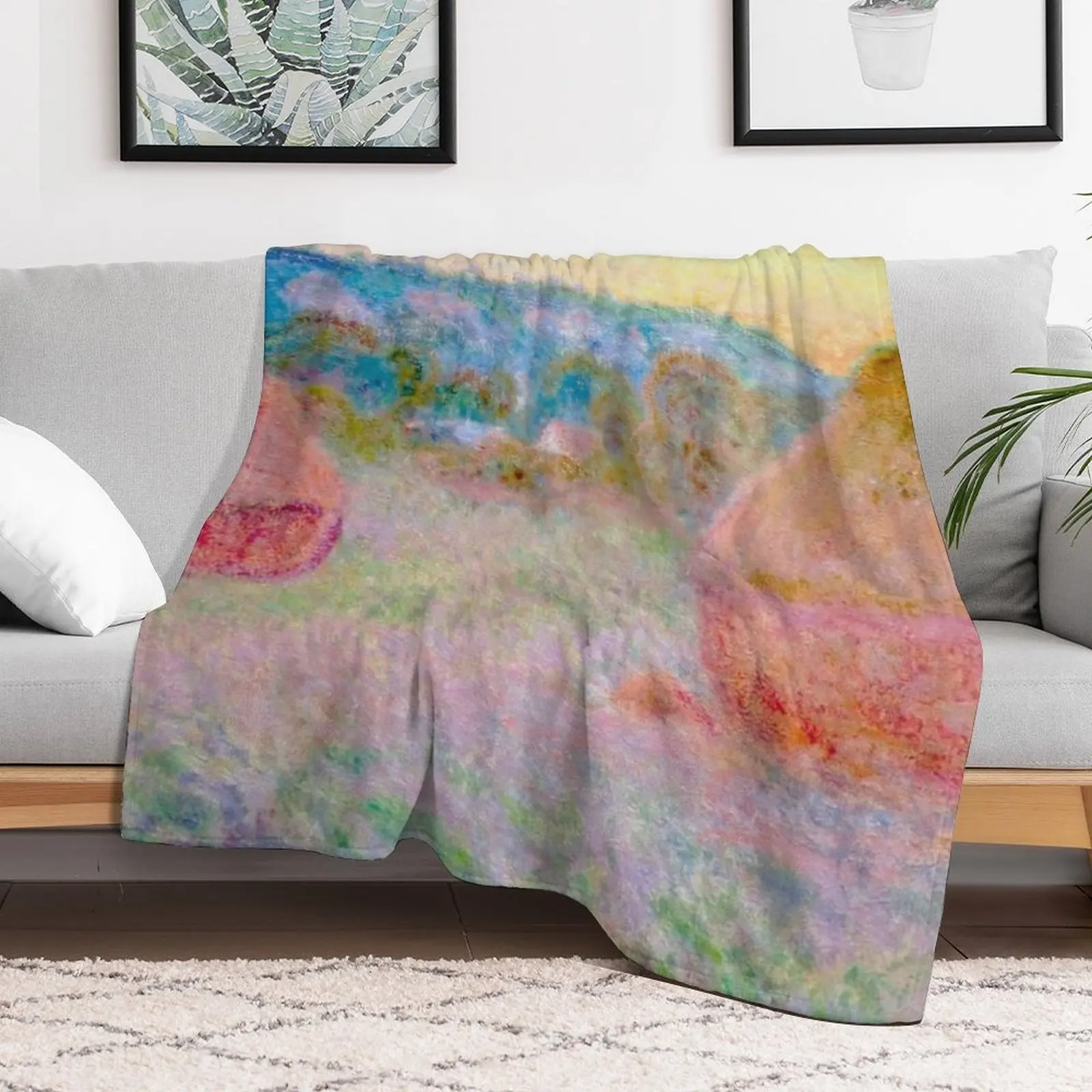 Плед Клода Моне зернистость в конце дня осени для зимних пляжных одеял