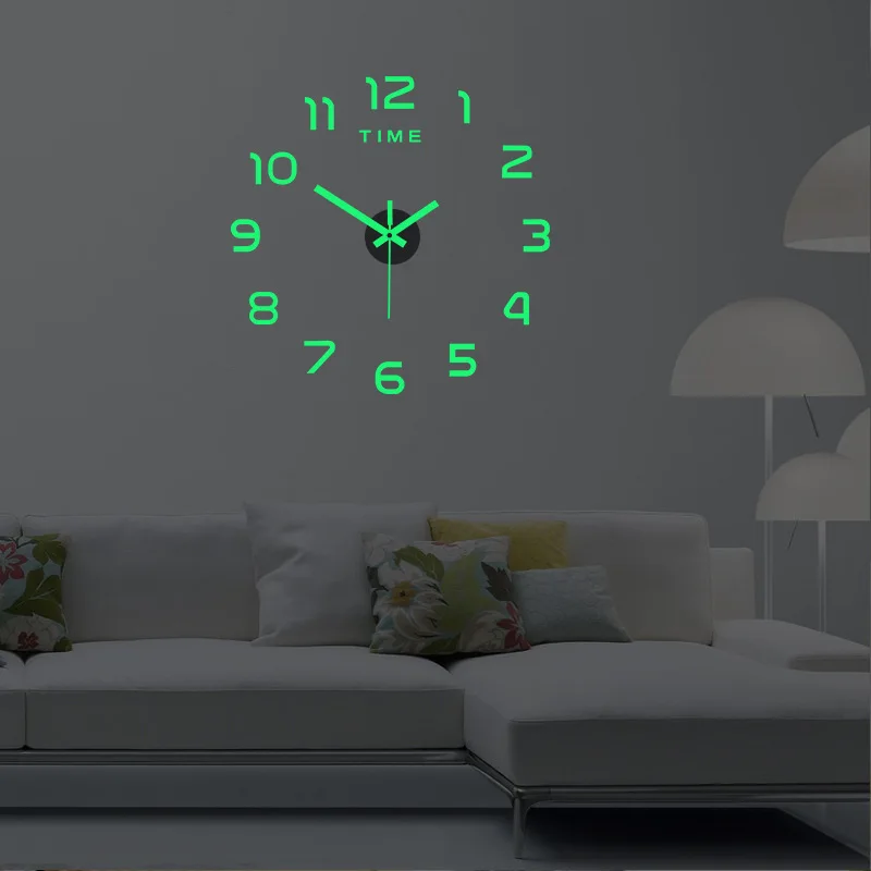 

2022 New Creative luminous wall clock living room diy wall sticker clock mute clock clock wall home decoration