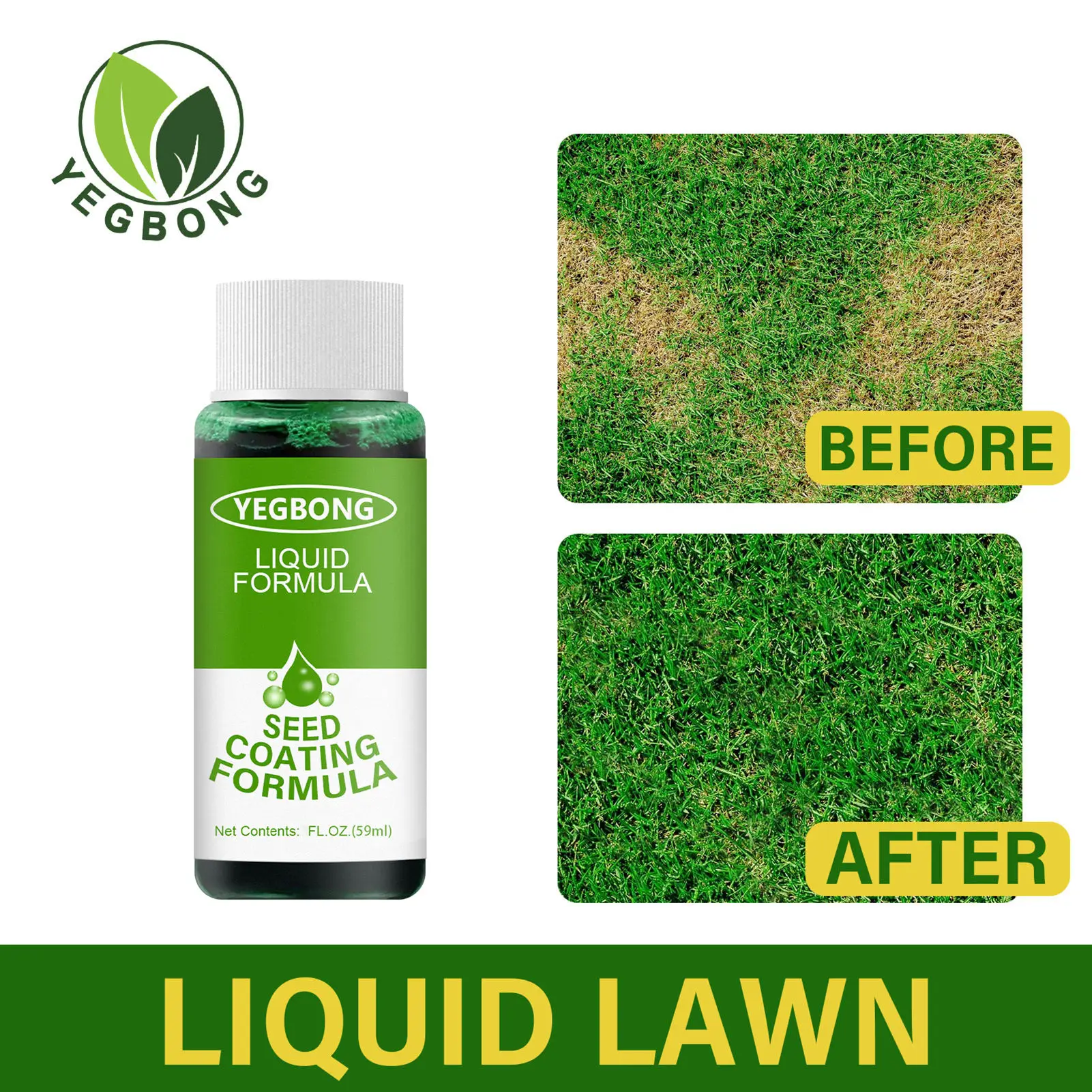 

59ml Green Grass Lawn Spray Household Seeding System Liquid Spray Seed Lawn Care Grass Shots Lawn Care Garden Spray Garden Tool