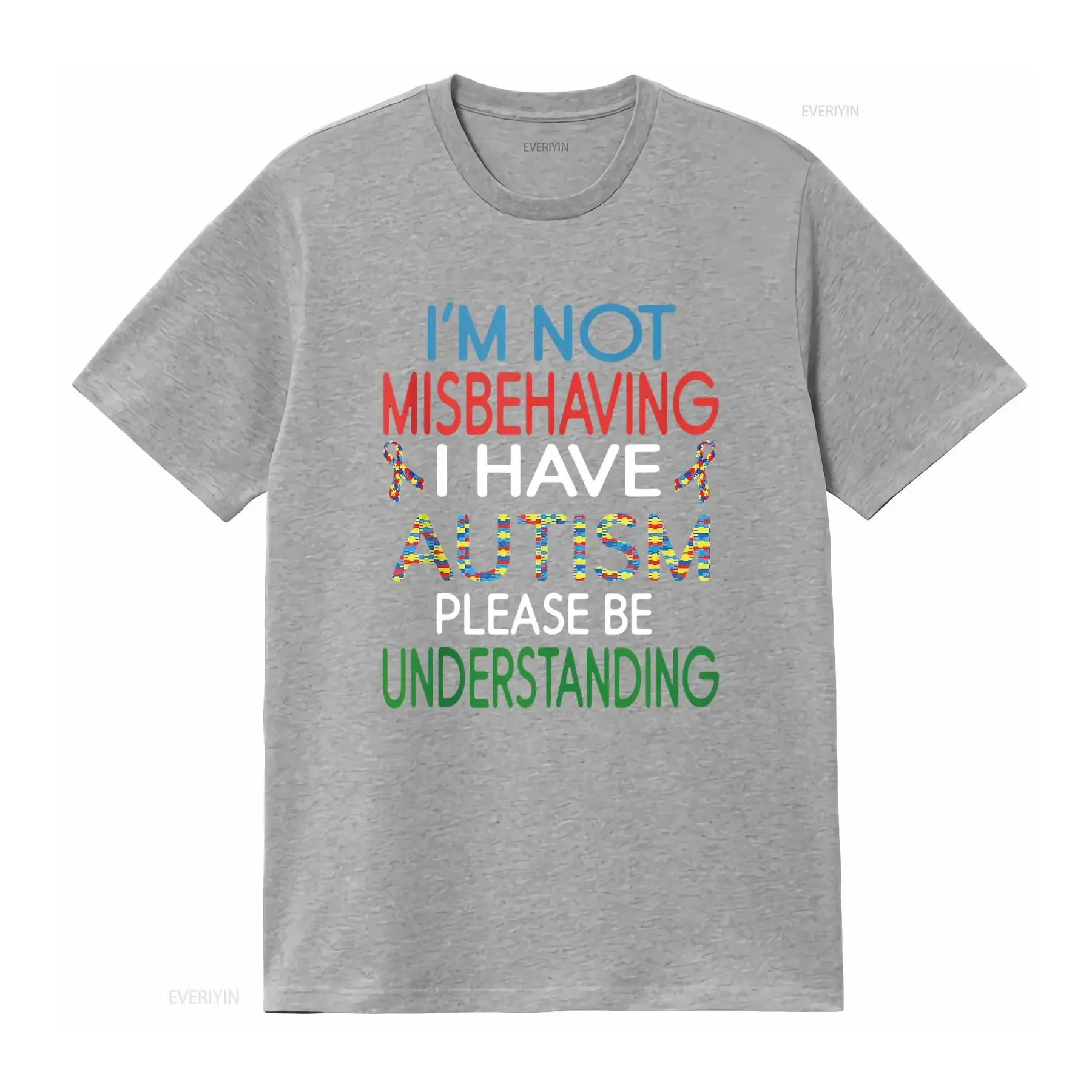 Фото Мужская футболка Aspergers and Autism Kids I m Not Misbehaving Have, черная маленькая винтажная стираная уличная одежда унисекс, слегка мягкая №4