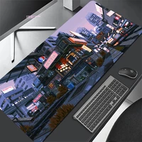 japanese street mouse pad large lock edge soft mousepad for computer 55x100cm mountain non slip rubber office mat pad mausepad