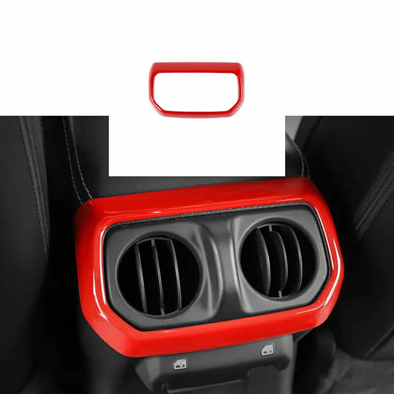 

Red Back Row Air Outlet Vent Cover Trim Fit For Jeep Wrangler JL 2018-2020 ABS