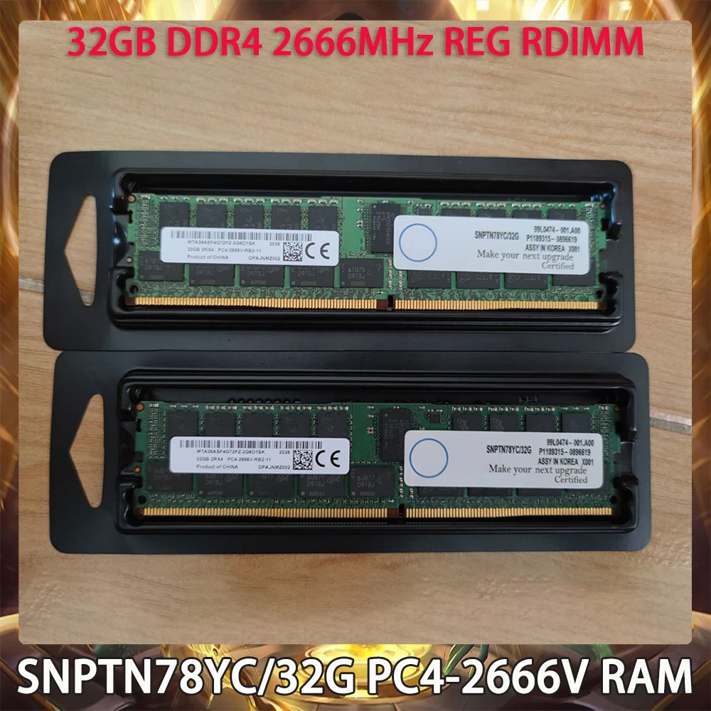 

SNPTN78YC/32G 32GB DDR4 2666MHz REG RDIMM Server Memory PC4-2666V RAM Fast Ship High Quality Works Perfectly