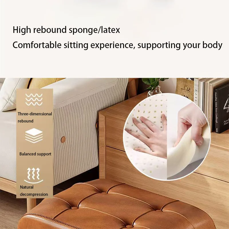 Скандинавский свет роскошный кожаный табурет с ручкой для смены обуви