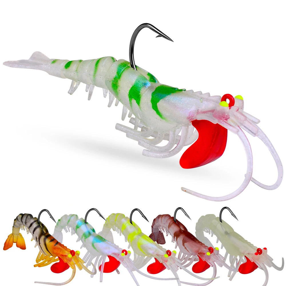 

1pcs Jig Head Shrimp Lure 6/12.5/18.5g Swimbait Soft Bait Wobblers Spinner Sea Fish Lures Baits Pike Trout Bass Carp Tackle