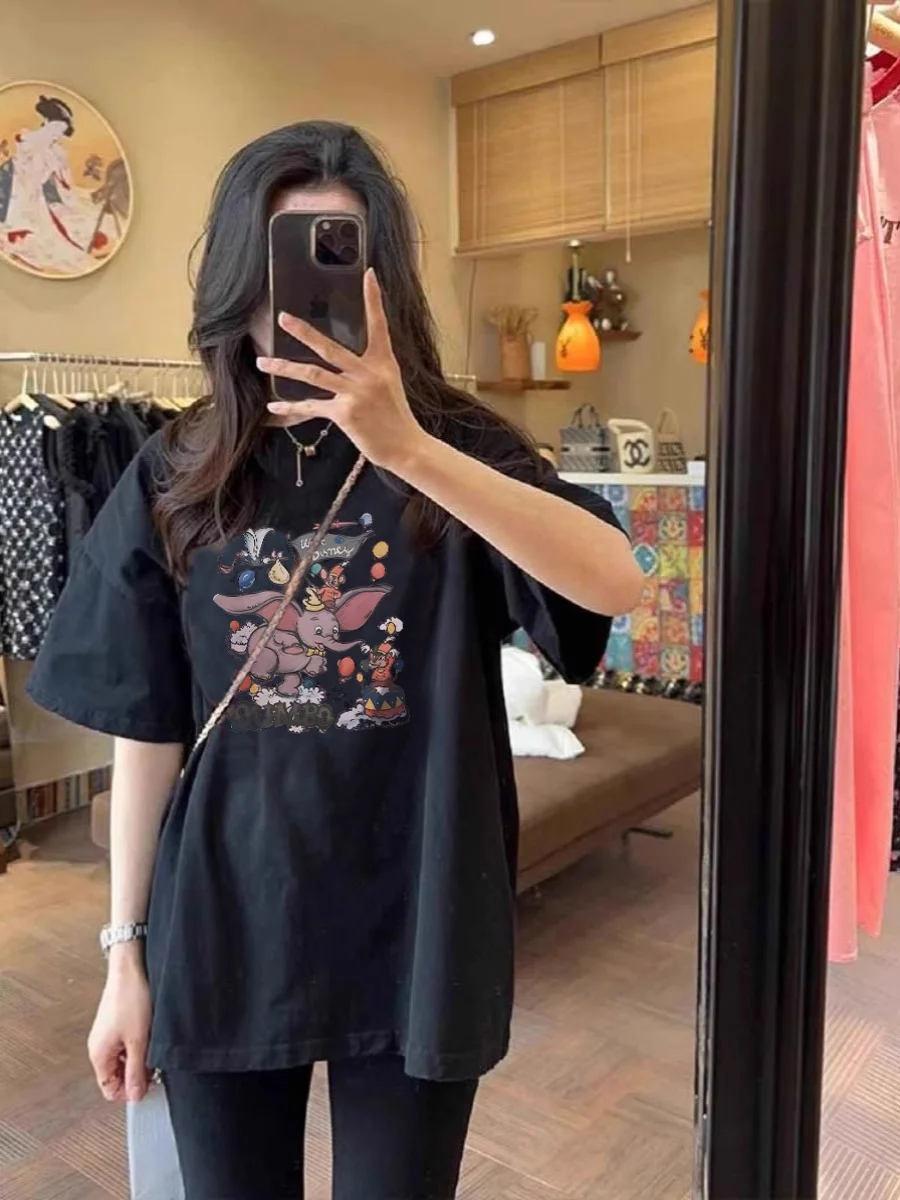 Гонконг Sle женская футболка с короткими рукавами и принтом Дамбо в стиле ретро