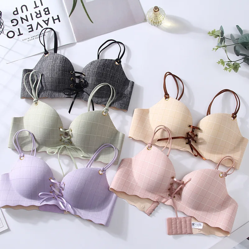 New Sexy Lace Straps Push Up Bras Seamless Women Underwear Wire Free Female Bralette Beauty Back Lingerie Ladies Brassiere