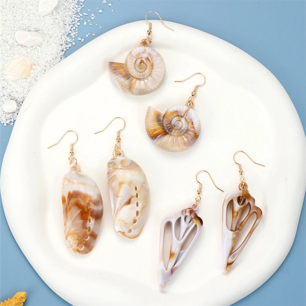 Богемные серьги в виде ракушек классические разнообразные серьги-подвески